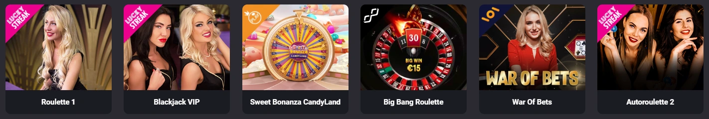 Live casino games at Donbet powered by Evolution Gaming including Lightning Roulette